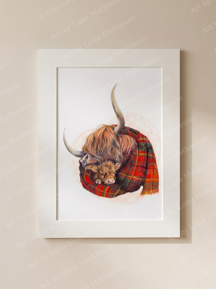 Mother's Love design on a mounted fine art print.