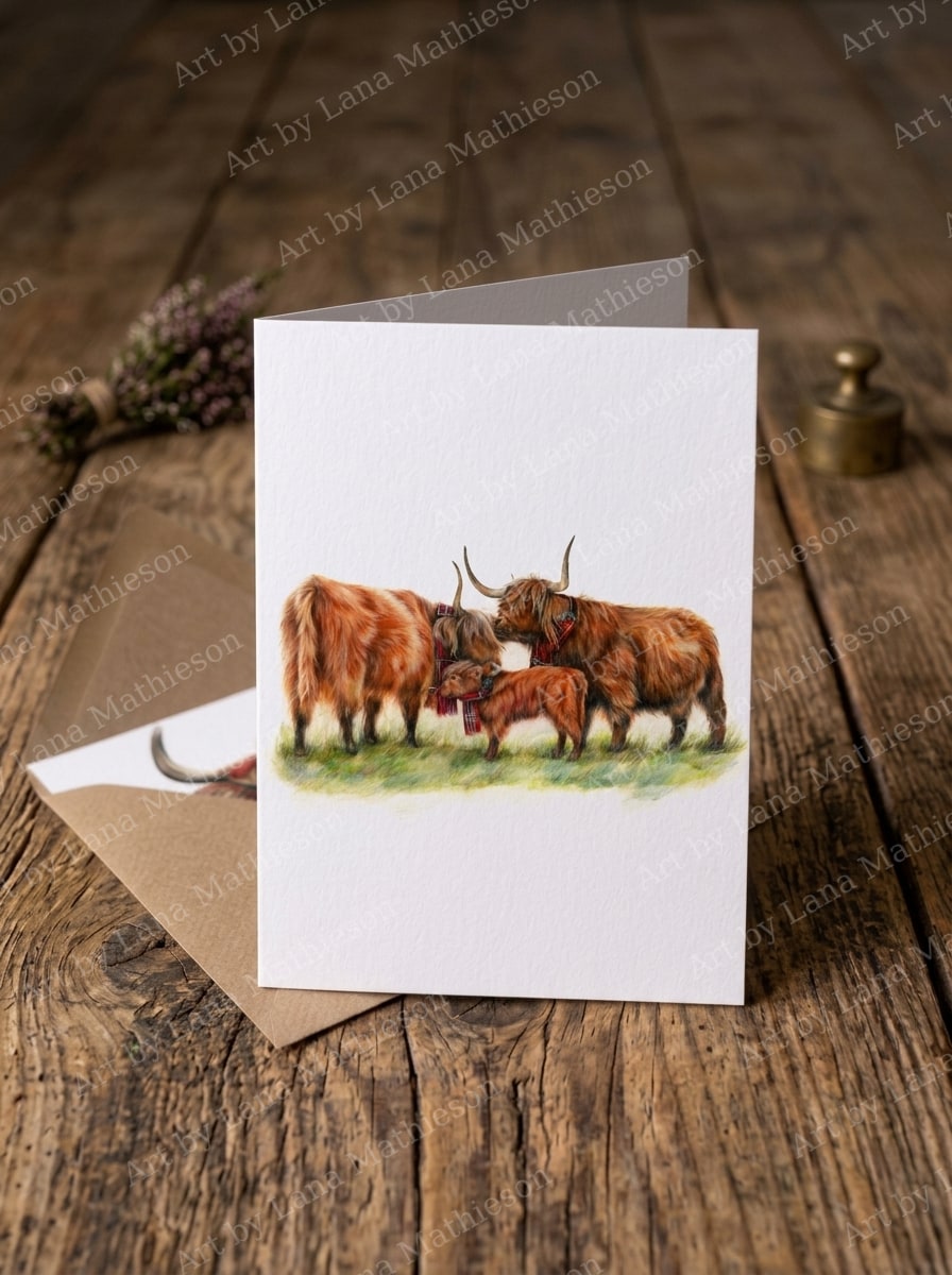 Mum, Dad & the Wean design on an A6 greeting card.