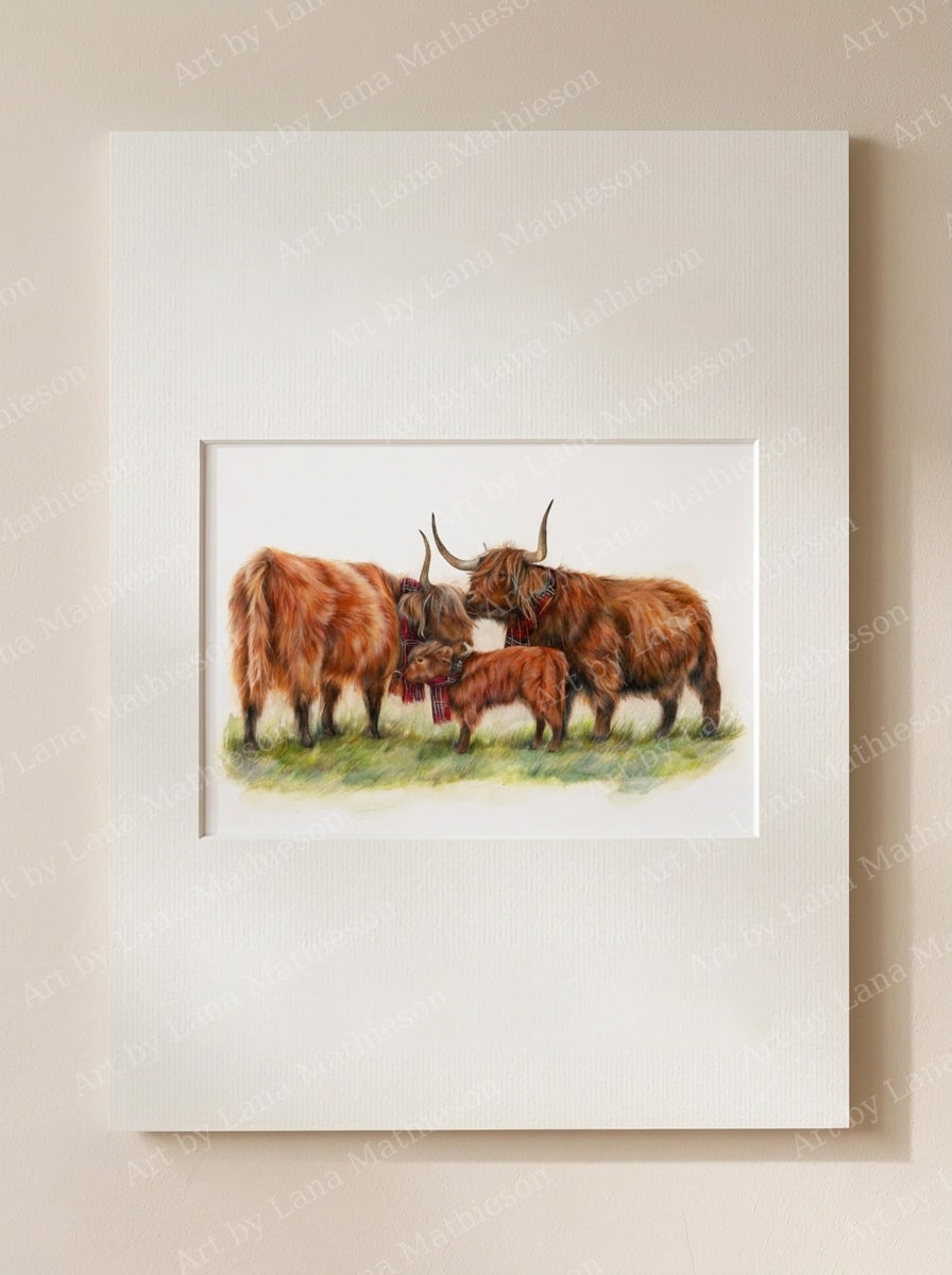 Mum, Dad & the Wean design on a mounted fine art print.