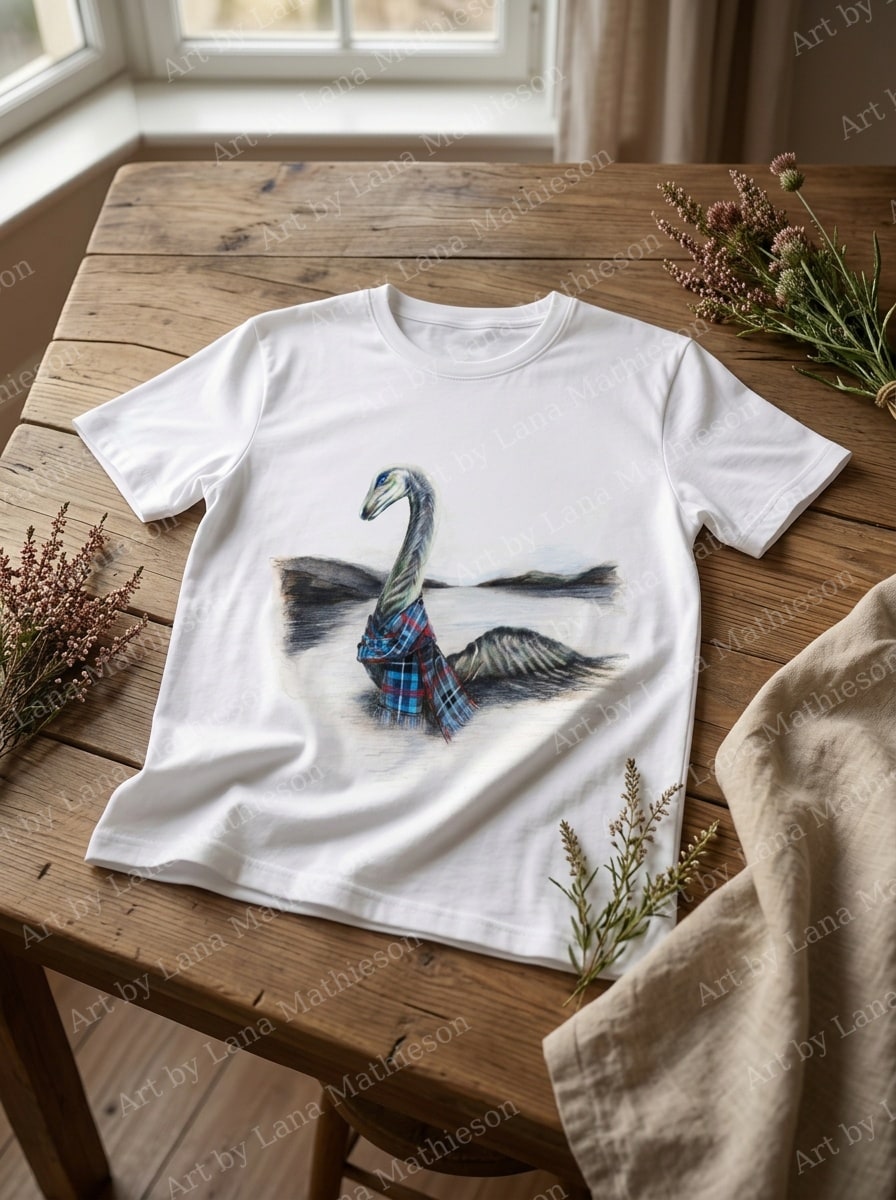 Nessie design on a T-shirt.