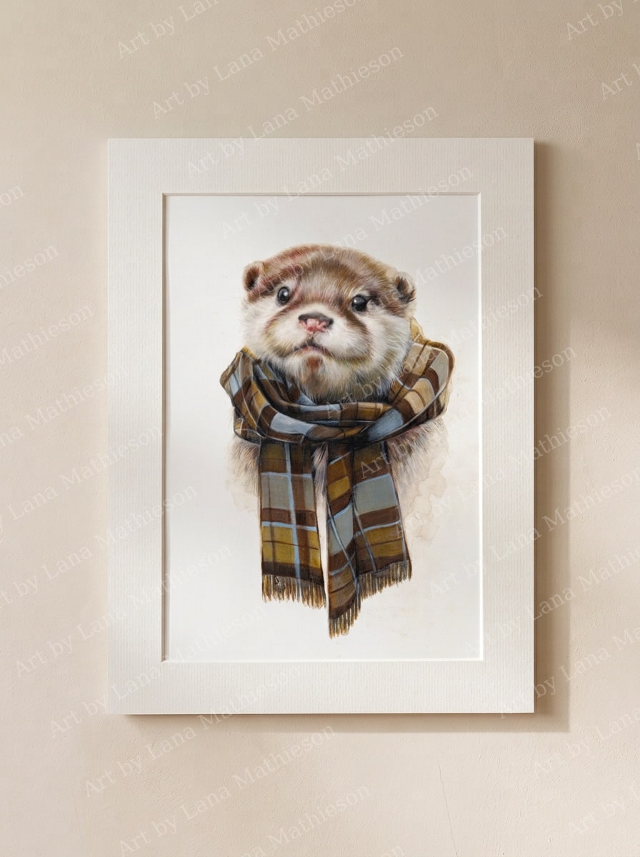 Ollie of Dunollie design on a mounted fine art print.