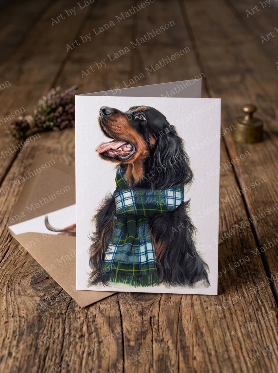 Pride of the Gordons design on an A6 greeting card.