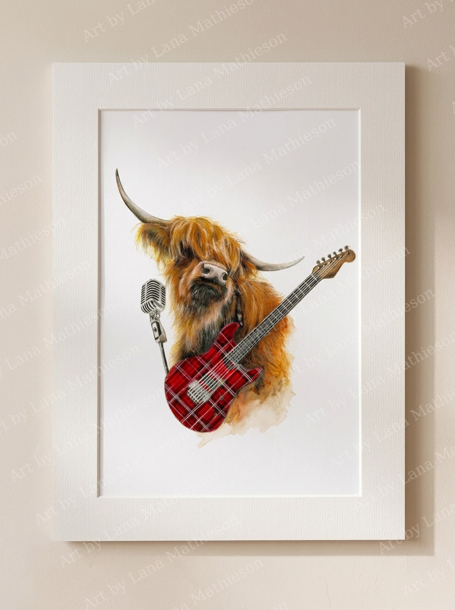 Riverside Rocker design on a mounted fine art print.