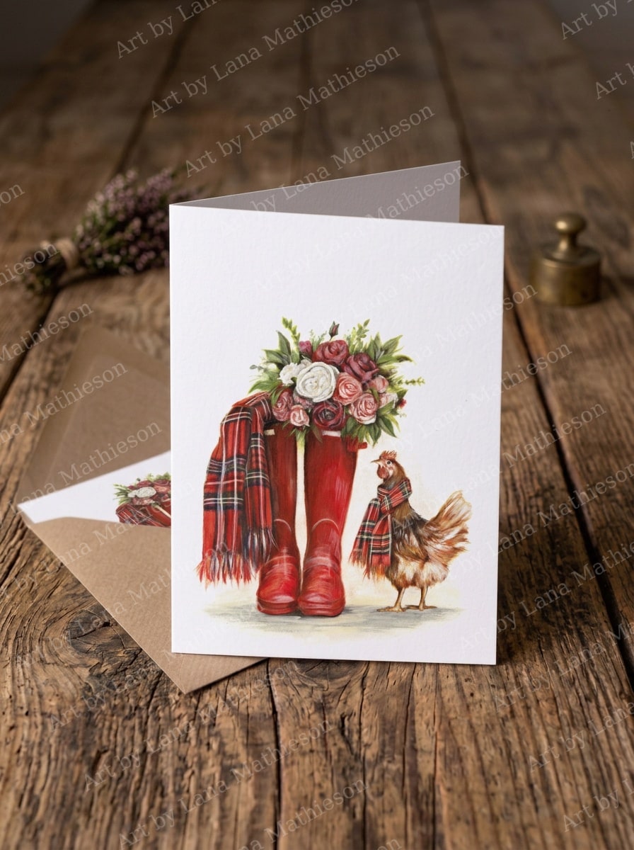 Scottish Garden design on an A6 greeting card.