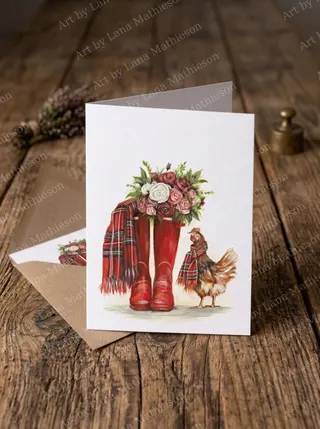 Scottish Garden design on an A6 greeting card.
