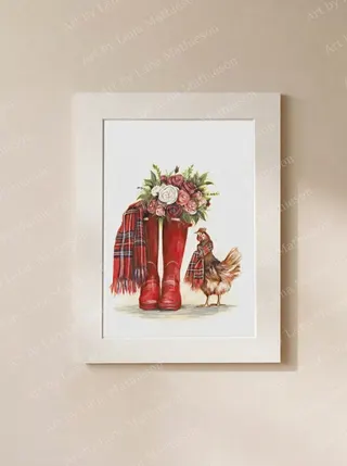 Scottish Garden design on a mounted fine art print.