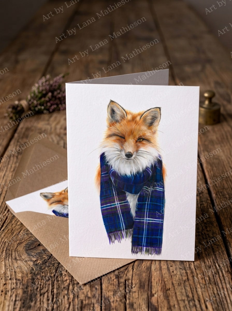 Sionnach design on an A6 greeting card.