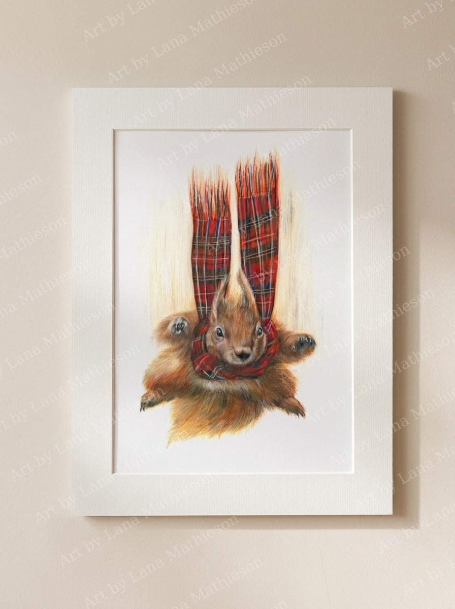 Skydiving in Scotland design on a mounted fine art print.