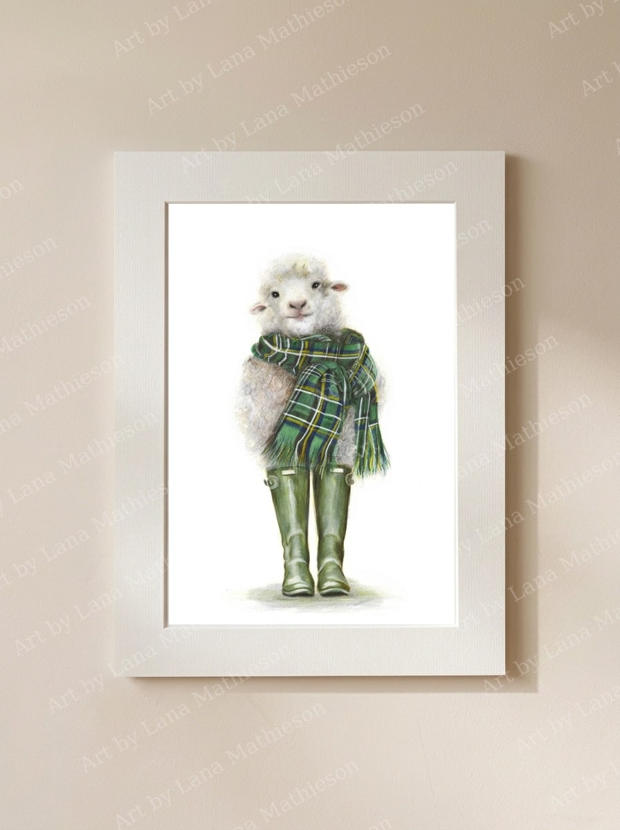 Spring in Scotland design on a mounted fine art print.