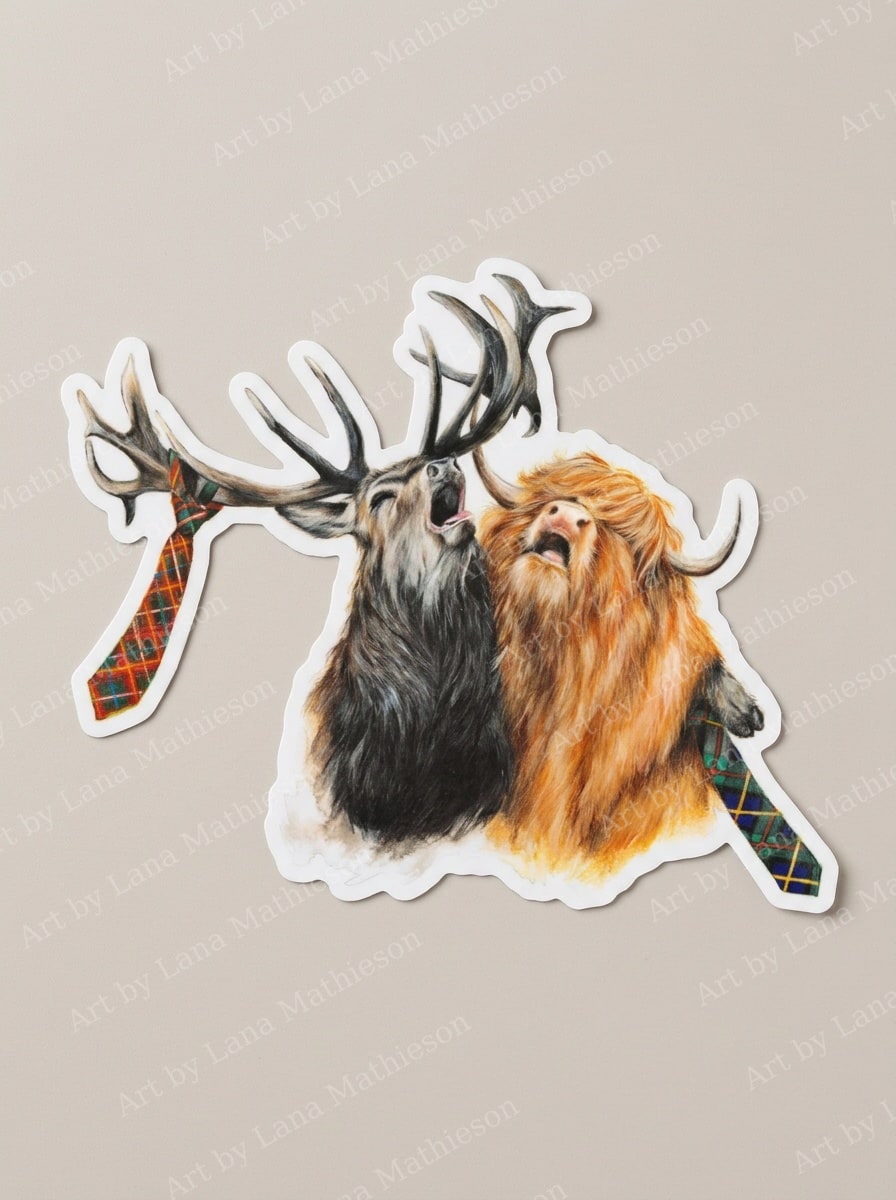 Stag Night design on a waterproof outdoor sticker.