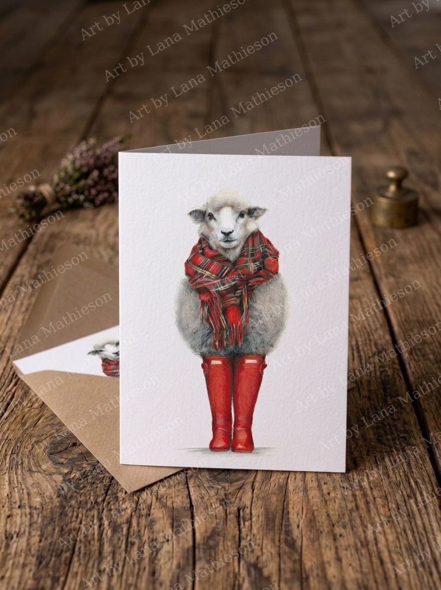 Summer in Scotland design on an A6 greeting card.