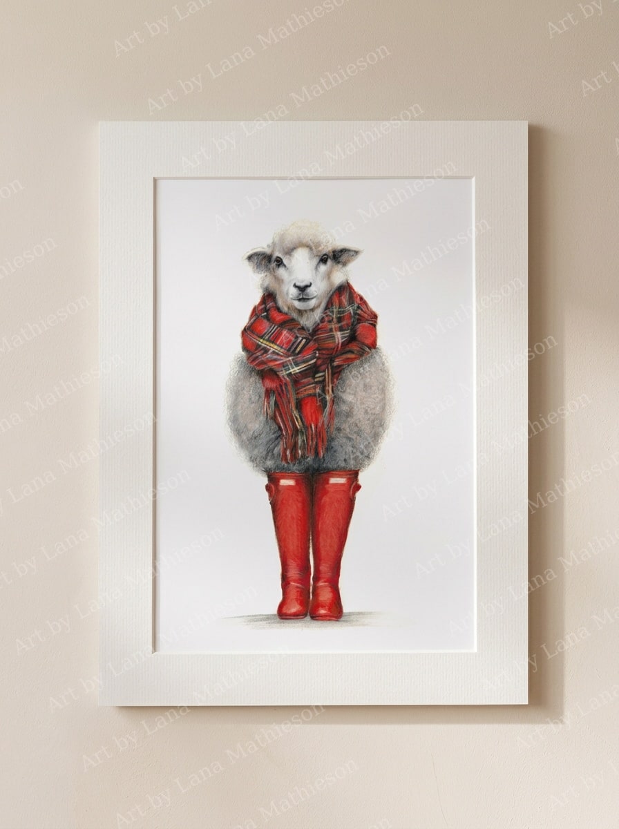 Summer in Scotland design on a mounted fine art print.