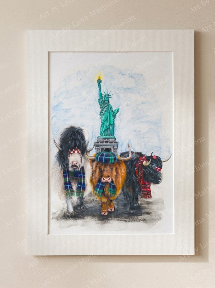 Tartan Day Parade design on a mounted fine art print.