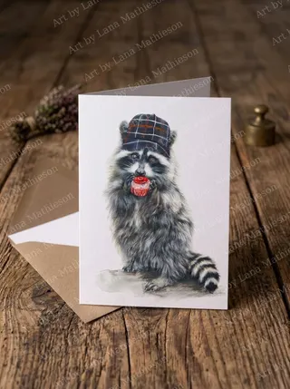Teatime in Garve design on an A6 greeting card.