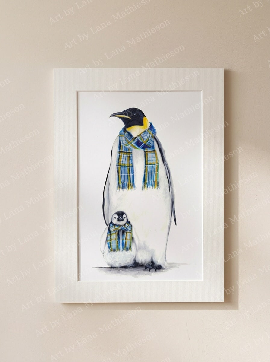 The Antarctic Clan design on a mounted fine art print.