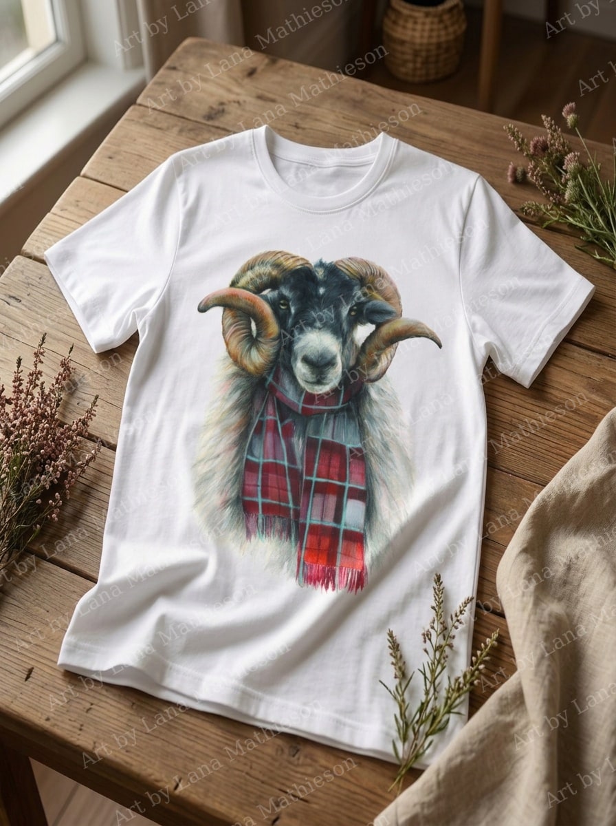 The Blackface Mackenzie design on a T-shirt.