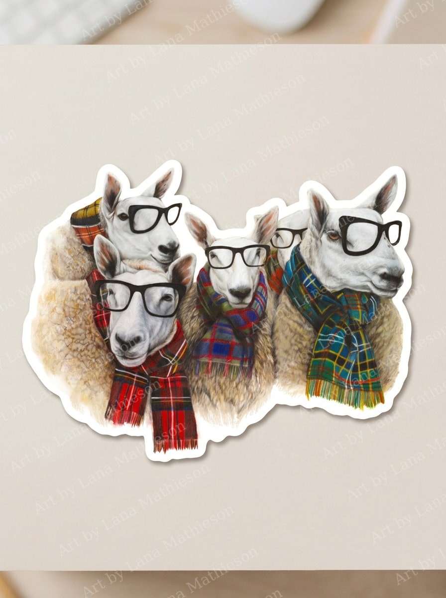 The Cheviot Posse design on a waterproof outdoor sticker.