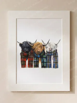 The Colours of the Highlands design on a mounted fine art print.