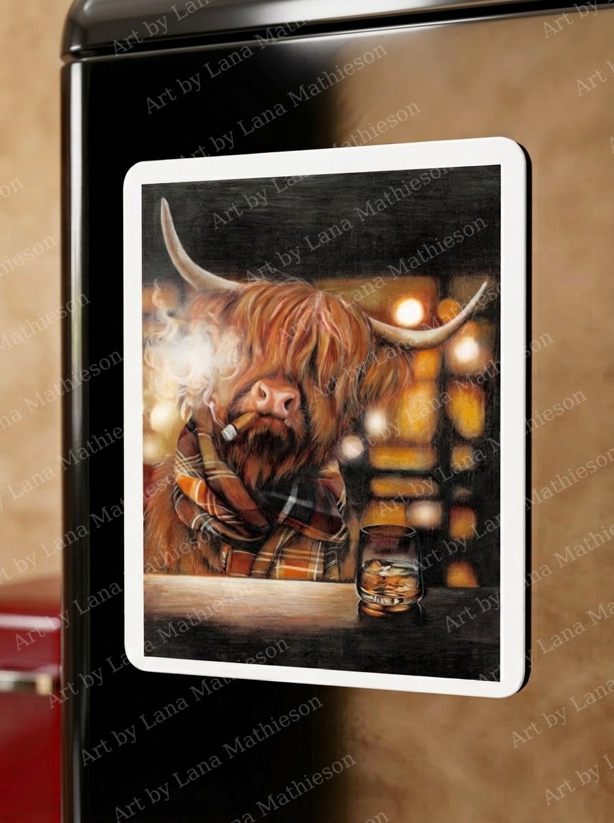 The Drovers Inn design on a fridge magnet.