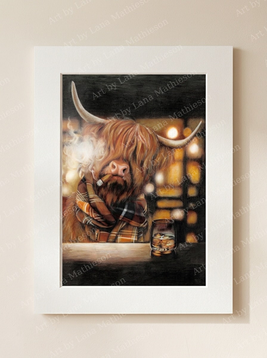 The Drovers Inn design on a mounted fine art print.