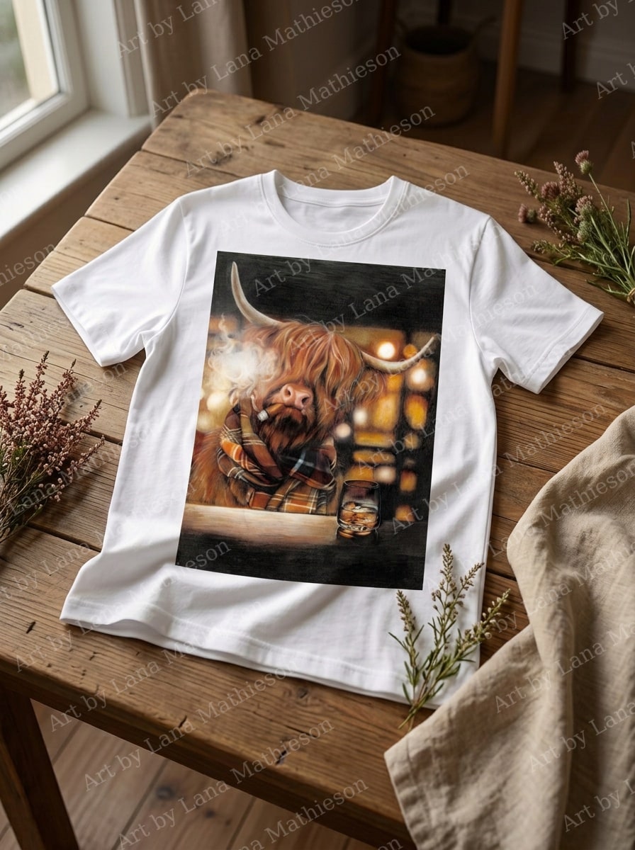 The Drovers Inn design on a T-shirt.