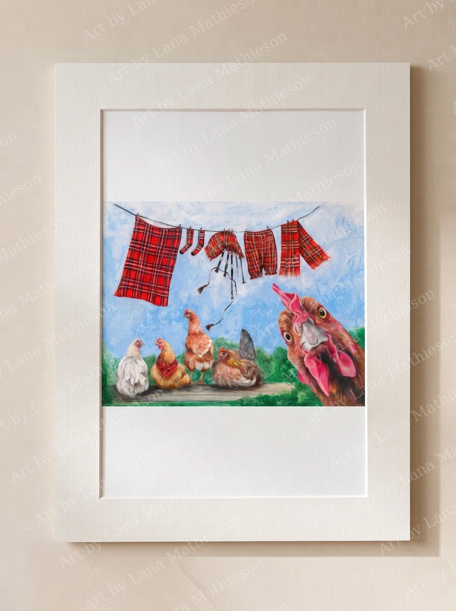 The Drying Green Brood design on a mounted fine art print.