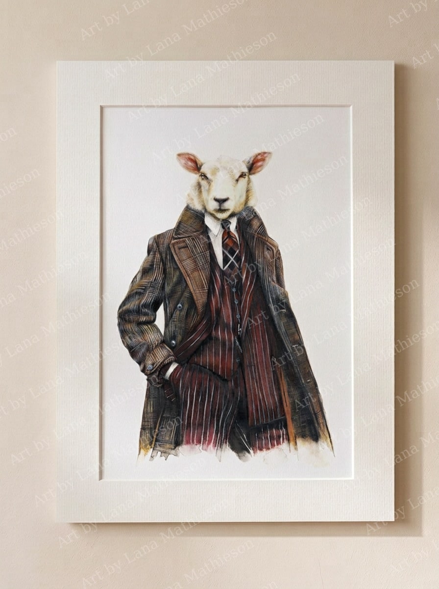 The Fife Arms Tup design on a mounted fine art print.