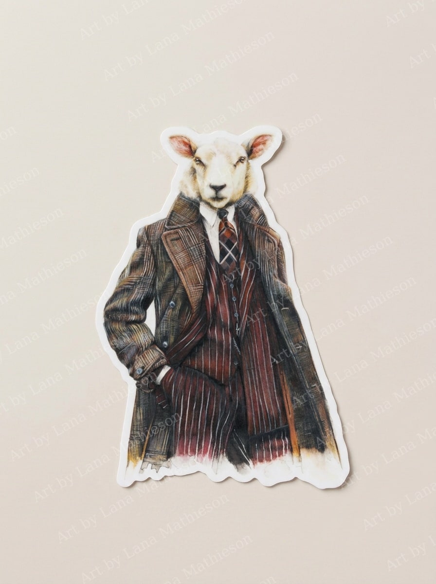 The Fife Arms Tup design on a waterproof outdoor sticker.