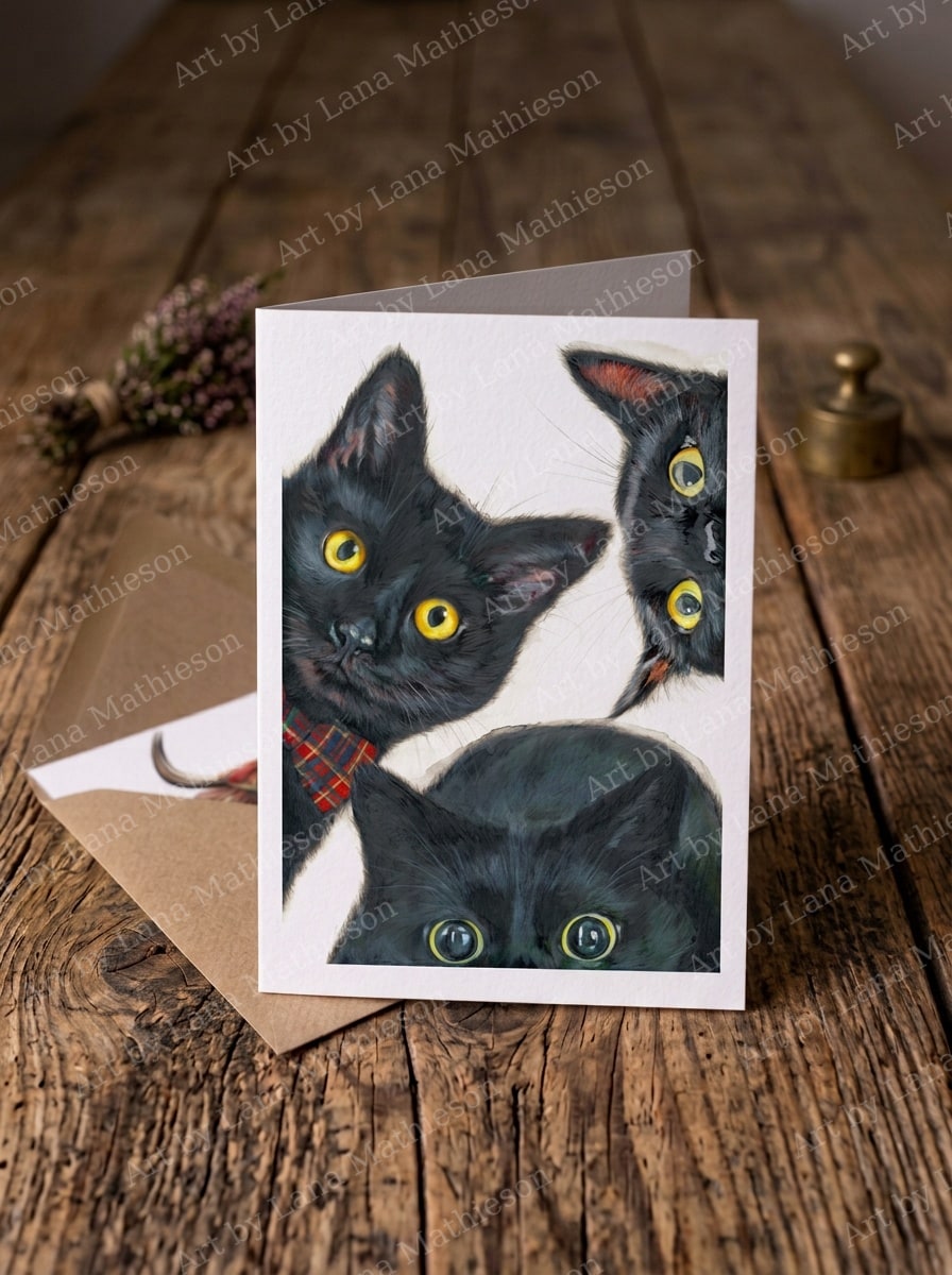The First Footers design on an A6 greeting card.