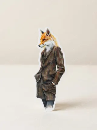 The Fox of Beaufort design on a waterproof outdoor sticker.