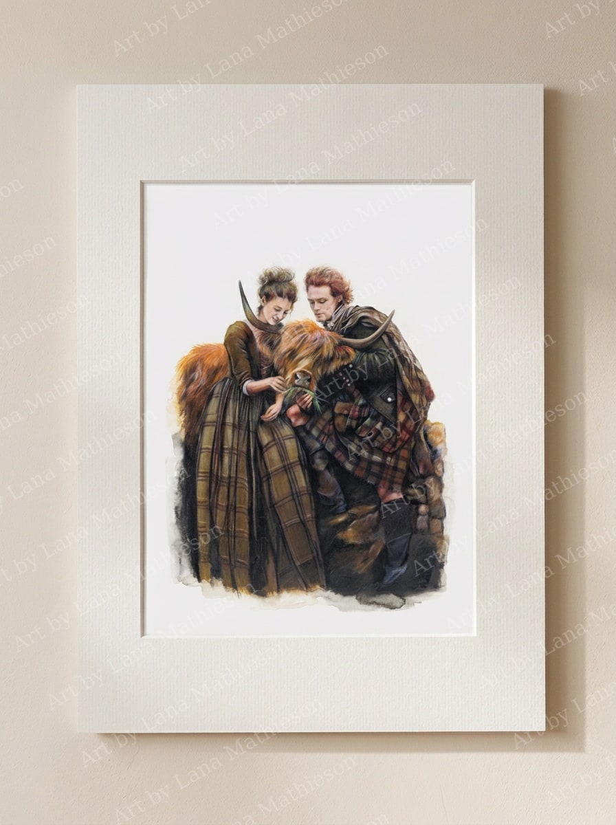 The Ginger Jacobite design on a mounted fine art print.