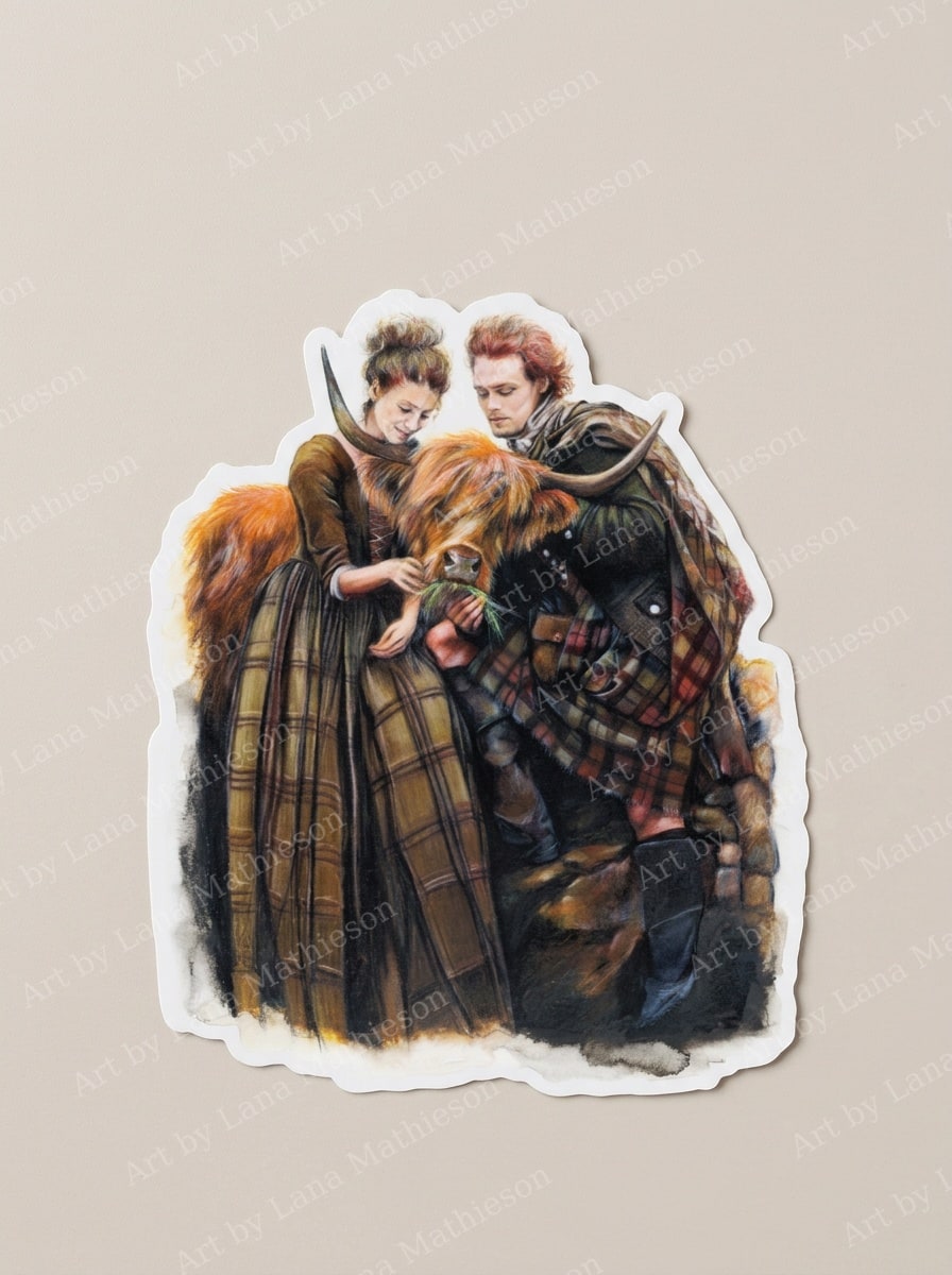 The Ginger Jacobite design on a waterproof outdoor sticker.