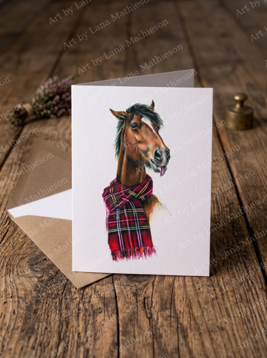 The Hay City Stroller design on an A6 greeting card.