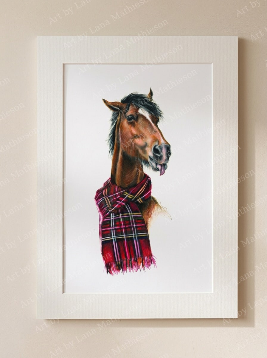 The Hay City Stroller design on a mounted fine art print.