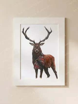 The Highlander design on a mounted fine art print.