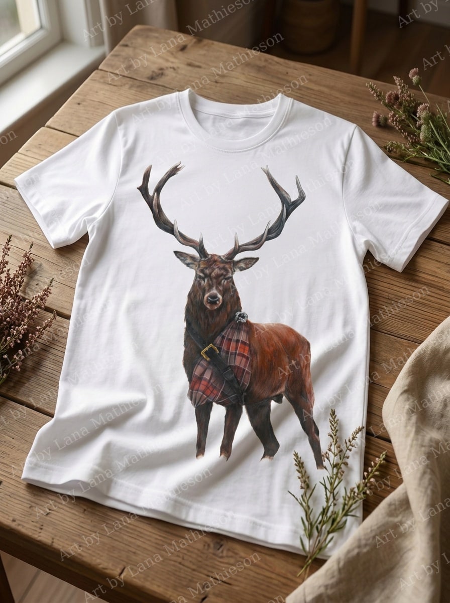 The Highlander design on a T-shirt.