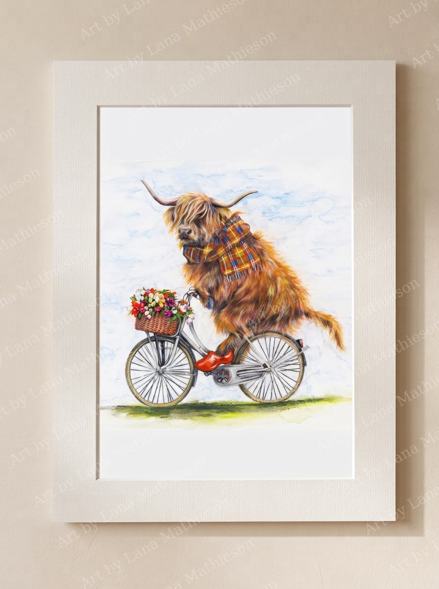 The Kennemerland Coo design on a mounted fine art print.
