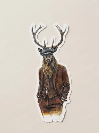 The Kingshouse Stag design on a waterproof outdoor sticker.