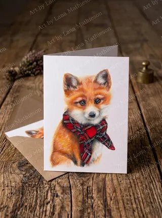 The Kirkfieldbank Cub design on an A6 greeting card.