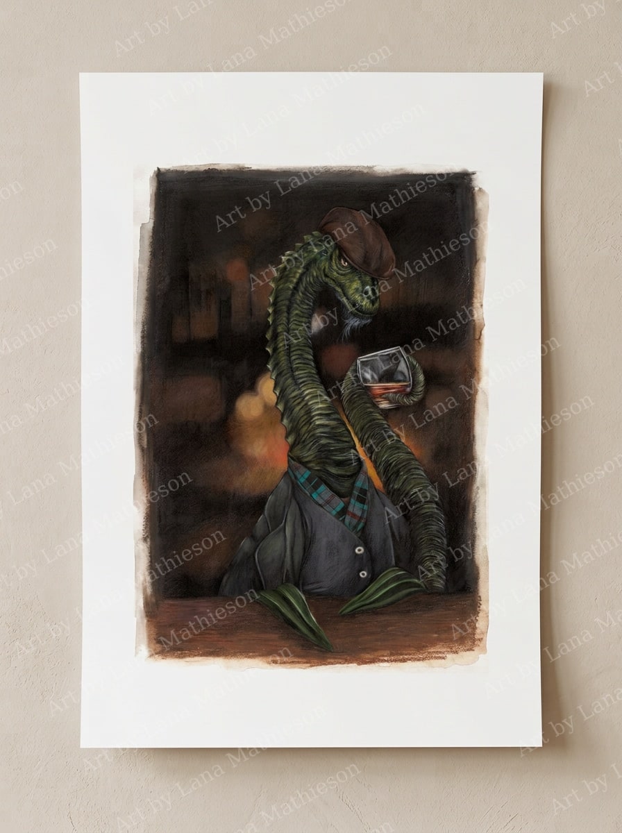 The Loch Ness Monster design on an A1 scenic poster.