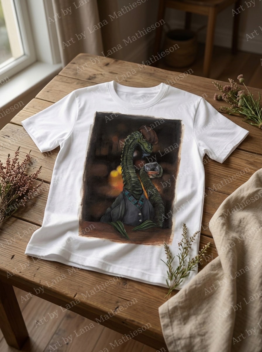 The Loch Ness Monster design on a T-shirt.