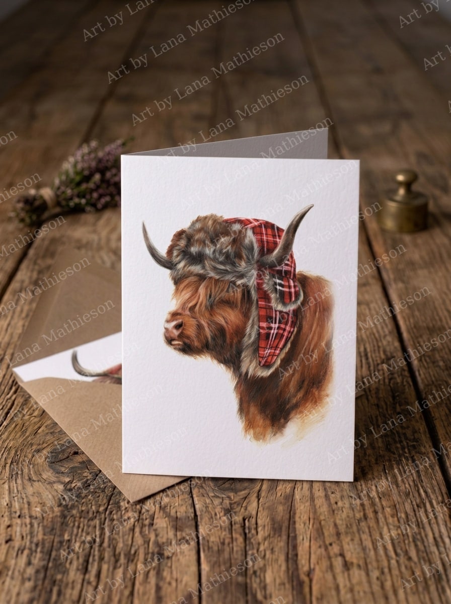 The Lumberjack design on an A6 greeting card.