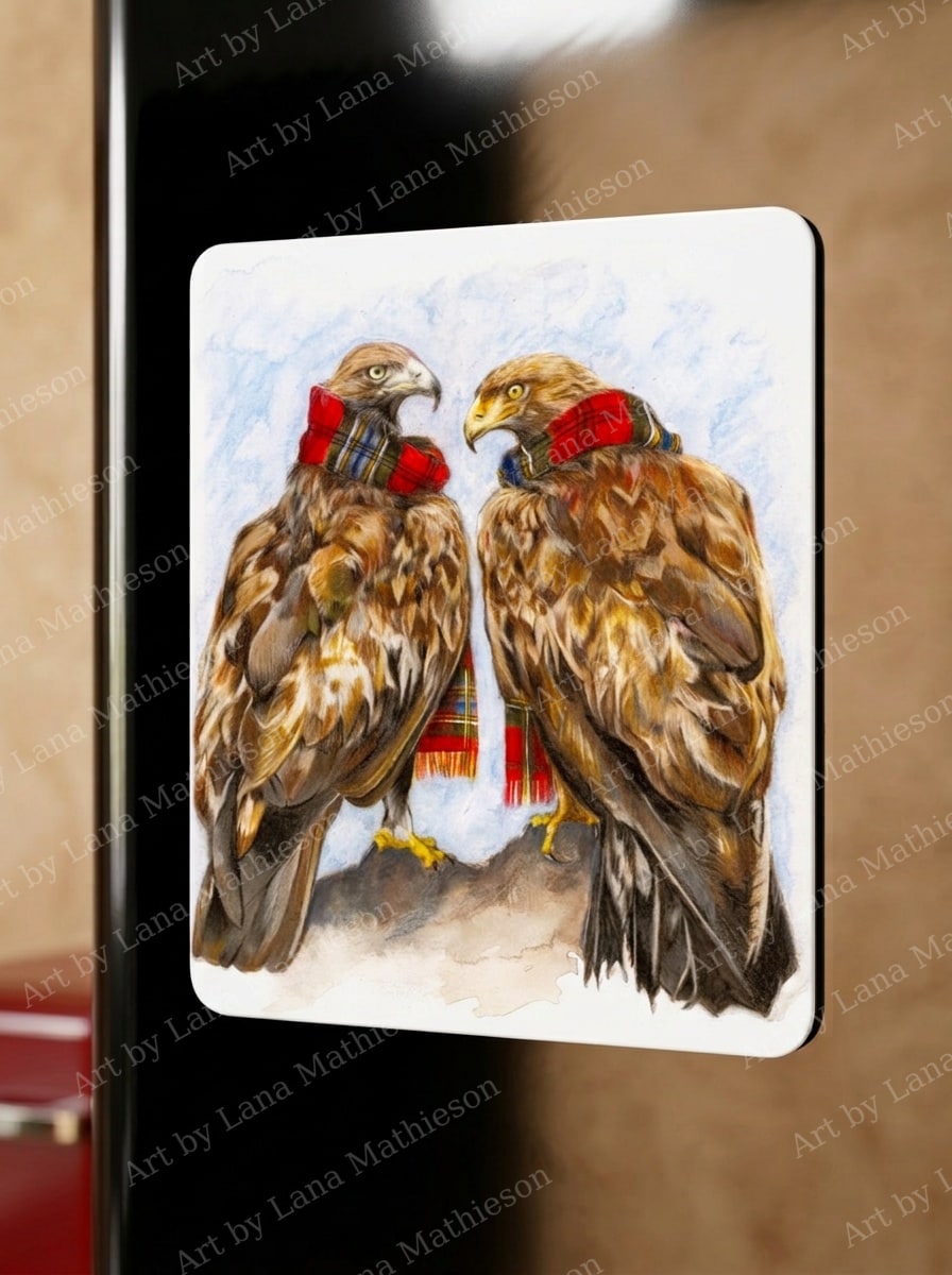 The Macleans of Mull design on a fridge magnet.