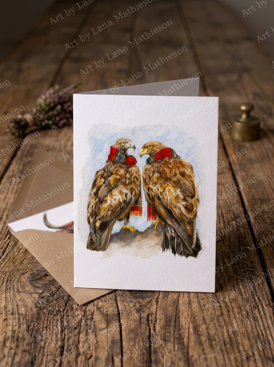 The Macleans of Mull design on an A6 greeting card.