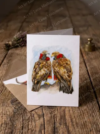 The Macleans of Mull design on an A6 greeting card.