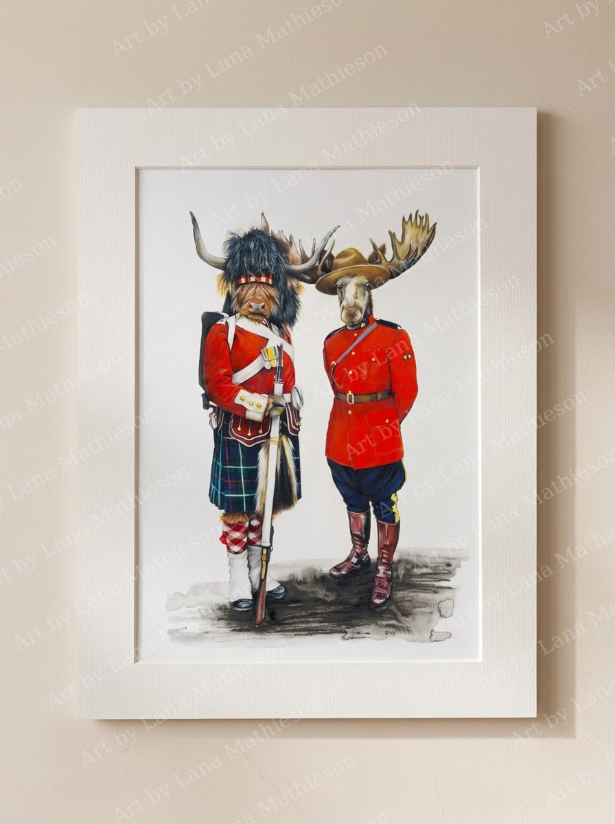 The Moonted Polis design on a mounted fine art print.