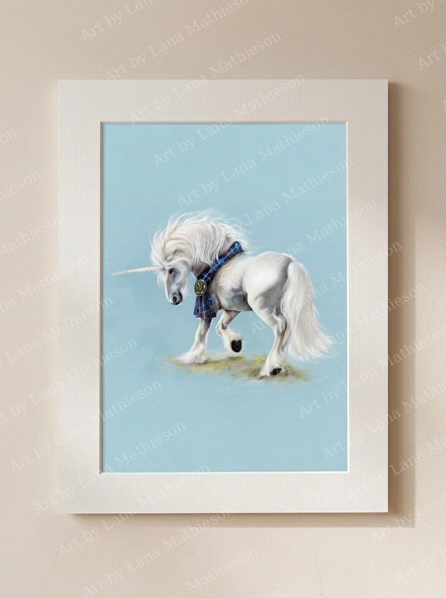 The Pride of Scotland design on a mounted fine art print.