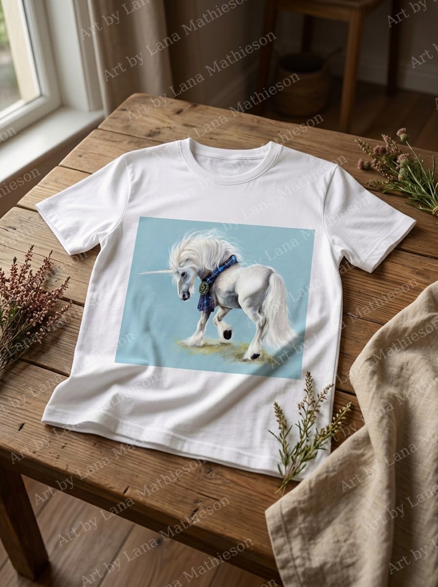 The Pride of Scotland design on a T-shirt.