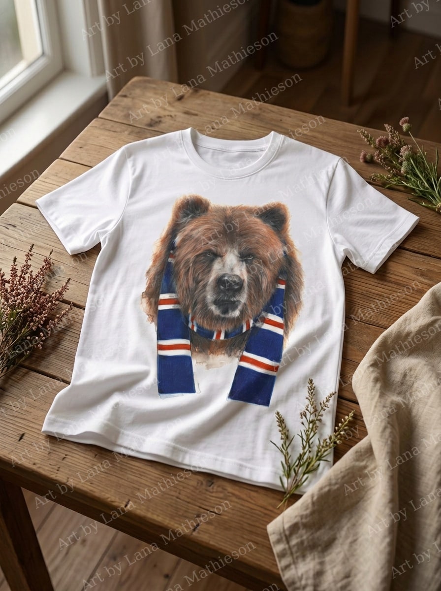 The Rangers Bear design on a T-shirt.