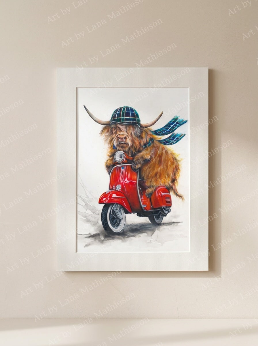 The Road to Barga design on a mounted fine art print.